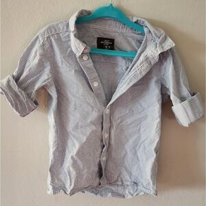 Oshkosh Blue And White Striped Shirt Baby Boy Size 1.5 To 2